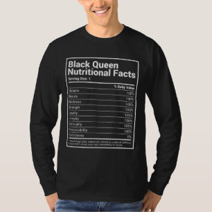 Black Queen Nutrition Fakten Stolz Schwarze Geschi T-Shirt