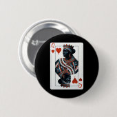 Black Queen of Hearcard Deck Game Stolz Black W Button (Vorne & Hinten)