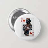 Black Queen of Hearcard Deck Game Stolz Black W Button (Vorne & Hinten)