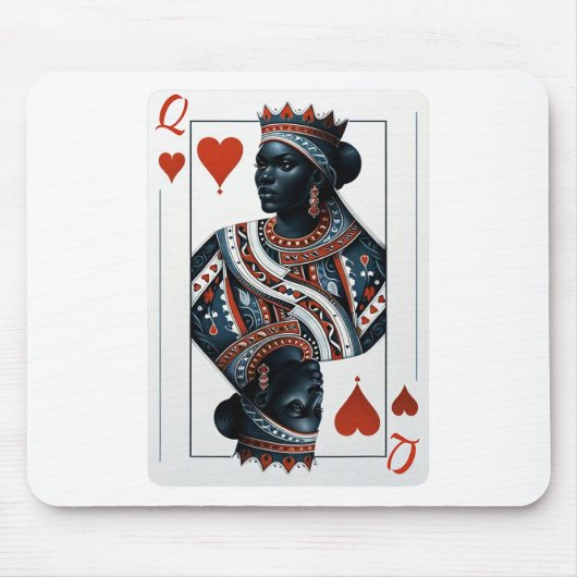 Black Queen of Hearcard Deck Game Stolz Black W Mousepad (Vorne)