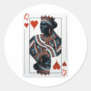 Black Queen of Hearcard Deck Game Stolz Black W Runder Aufkleber