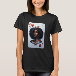 Black Queen of heart Kartenspiel Stolz Schwarz T-Shirt