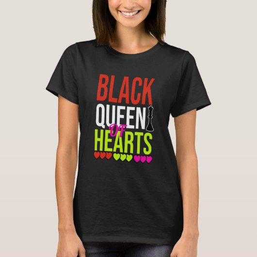 Black Queen of Hearts Valentines Day 2023 Womans C T-Shirt (Vorderseite)