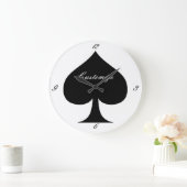 Black Queen of Spades Black Thunder_Cove Große Wanduhr (Zuhause)