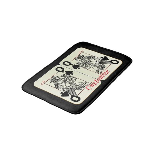 Black Queen of Spades Card Thunder_Cove Badematte (Schrägansicht)