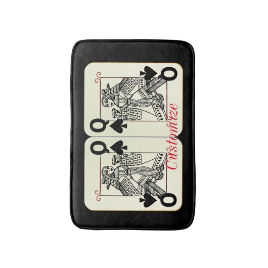 Black Queen of Spades Card Thunder_Cove Badematte (Vorderseite Vertikal)
