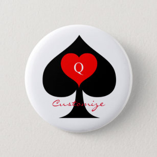 Black Queen of Spades Red Heart Thunder_Cove Button