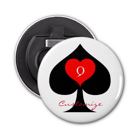 Black Queen of Spades Red Heart Thunder_Cove Flaschenöffner (Vorderseite)