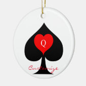 Black Queen of Spades Red Heart Thunder_Cove Keramik Ornament (Links)