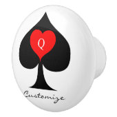 Black Queen of Spades Red Heart Thunder_Cove Keramikknauf (Rechts)