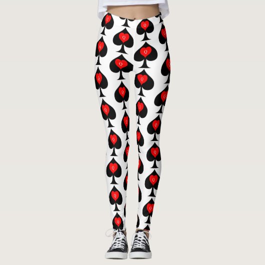 Black Queen of Spades Red Heart Thunder_Cove Leggings (Vorderseite)