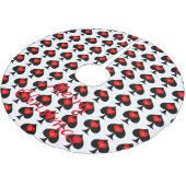 Black Queen of Spades Red Heart Thunder_Cove Polyester Weihnachtsbaumdecke (Schrägansicht)