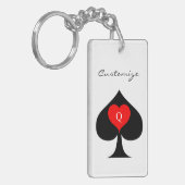 Black Queen of Spades Red Heart Thunder_Cove Schlüsselanhänger (Vorderseite links)