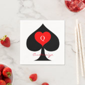 Black Queen of Spades Red Heart Thunder_Cove Serviette (Beispiel)