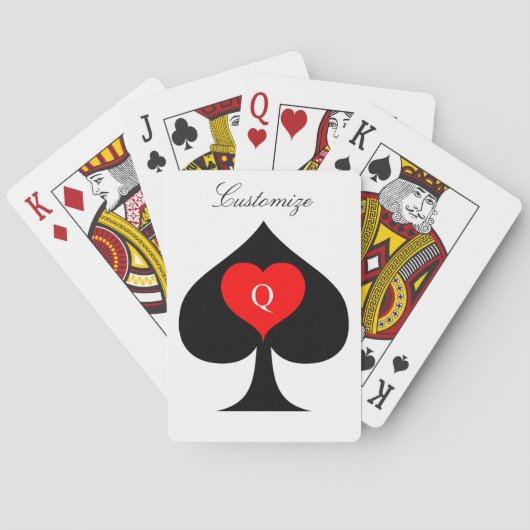 Black Queen of Spades Red Heart Thunder_Cove Spielkarten (Rückseite)