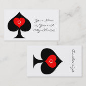 Black Queen of Spades Red Heart Thunder_Cove Visitenkarte (Vorne/Hinten)