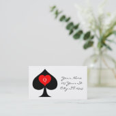 Black Queen of Spades Red Heart Thunder_Cove Visitenkarte (Stehend Vorderseite)