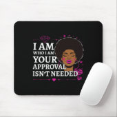 Black Queen Ohrs Curly Natural Afro African Ameri Mousepad (Mit Mouse)