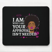 Black Queen Ohrs Curly Natural Afro African Ameri Mousepad (Vorne)