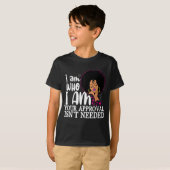 Black Queen Ohrs Curly Natural Afro African Ameri T-Shirt (Vorne ganz)