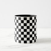 Black Queen on Black & White Schach Zweifarbige Tasse (Mittel)