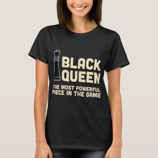 Black Queen Powerful Schach Afrikanische Amerikane T-Shirt (Vorderseite)