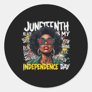 Black Queen Pride Juneteenth ist meine Unabhängigk Runder Aufkleber