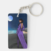 Black Queen | Princess | Schöne schwarze Frau Schlüsselanhänger (Rückseite)