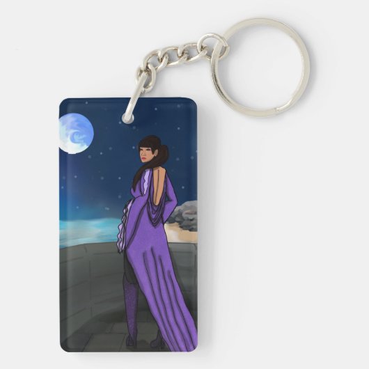 Black Queen | Princess | Schöne schwarze Frau Schlüsselanhänger (Rückseite)