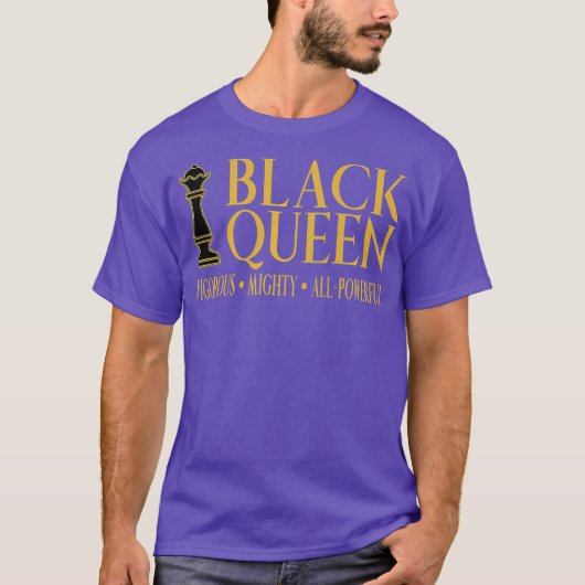 Black Queen Schach Piece Gold American T-Shirt (Vorderseite)