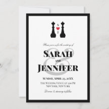 Black Queen Schach Pieces Lesbian Wedding