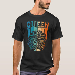 Black Queen Vintag Retro Strong Confident Educate T-Shirt