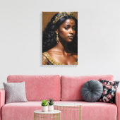 Black Queen Wearing Tiara Portrait Leinwanddruck (Insitu (Wohnzimmer))