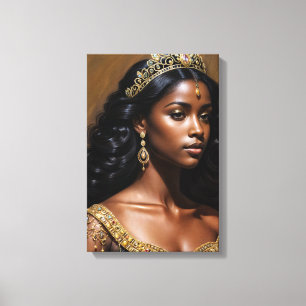 Black Queen Wearing Tiara Portrait Leinwanddruck