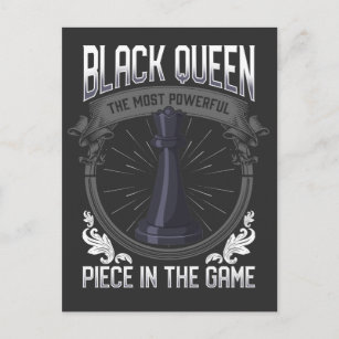 Black Queen Woman Powerful Girl Schach Piece Postkarte