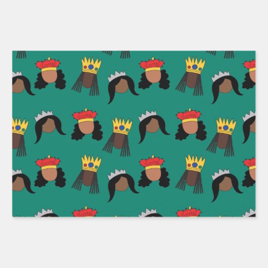 Black Queens Wrapping Paper Sheets Geschenkpapier Set (Vorderseite)