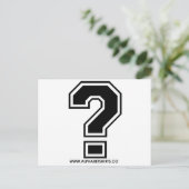Black Question Mark Postkarte (Stehend Vorderseite)