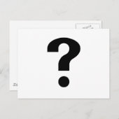 Black Question Mark Postkarte (Vorne/Hinten)