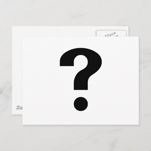 Black Question Mark Postkarte (Vorne/Hinten)