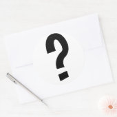 Black Question Mark Runder Aufkleber (Umschlag)