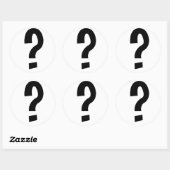 Black Question Mark Runder Aufkleber (Blatt)