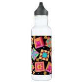 Black Quilt Block Art Edelstahlflasche (Rechts)