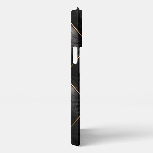 Black Quilted Leather & Gold Studs Phone Case iPhone Hülle (Rechte Seite)