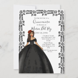 Black Quinceanera Dress Einladung