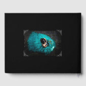 Black Quinceanera Lila Going String Lights Foto Gästebuch (Rückseite)