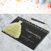 Black Quinceanera Yellow Goights Lights Foto Gästebuch