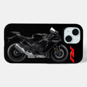 Black R1 Sporsbike Motorrad Case-Mate iPhone Hülle (Rückseite (Horizontal))