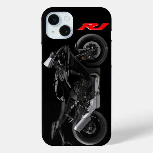 Black R1 Sportsbike Motorrad Case-Mate iPhone Hülle (Rückseite)