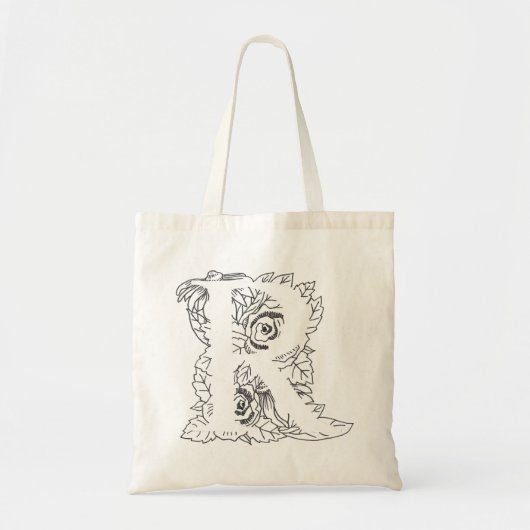 Black "R" Design Tote Bag Tragetasche (Vorne)