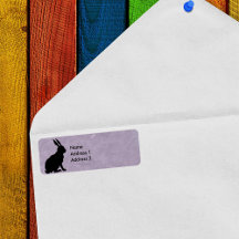 Black Rabbit Silhouette Marble Lila